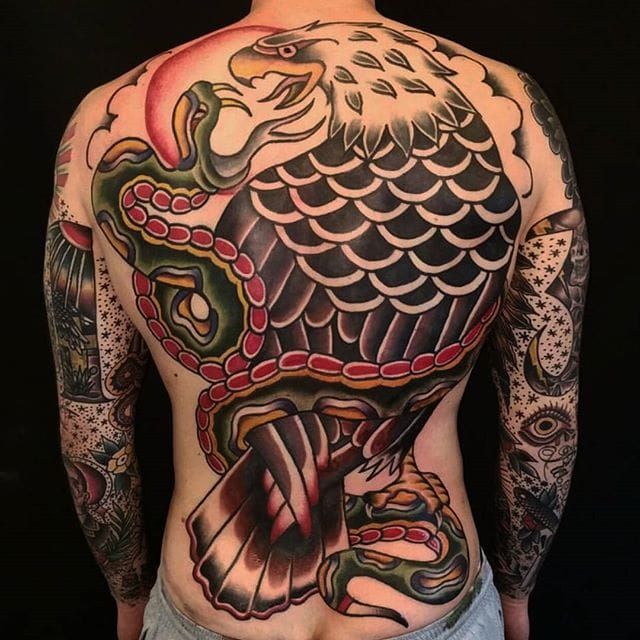 Tatuaje de águila por Jesper Jørgensen
