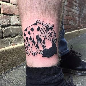 Canine Tattoo by Jack Watts @Tattoosforyourenemies #Tattoosforyourenemies #sangbleu #london #black #blackwork #traditional
