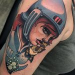 Nausicaa tattoo by Javier Franco #JavierFranco #studioghiblitattoo #color #newtraditional #anime #manga #movietattoo #neotraditional #Nausicaa #teto #forest #nature #warrior #portrait
