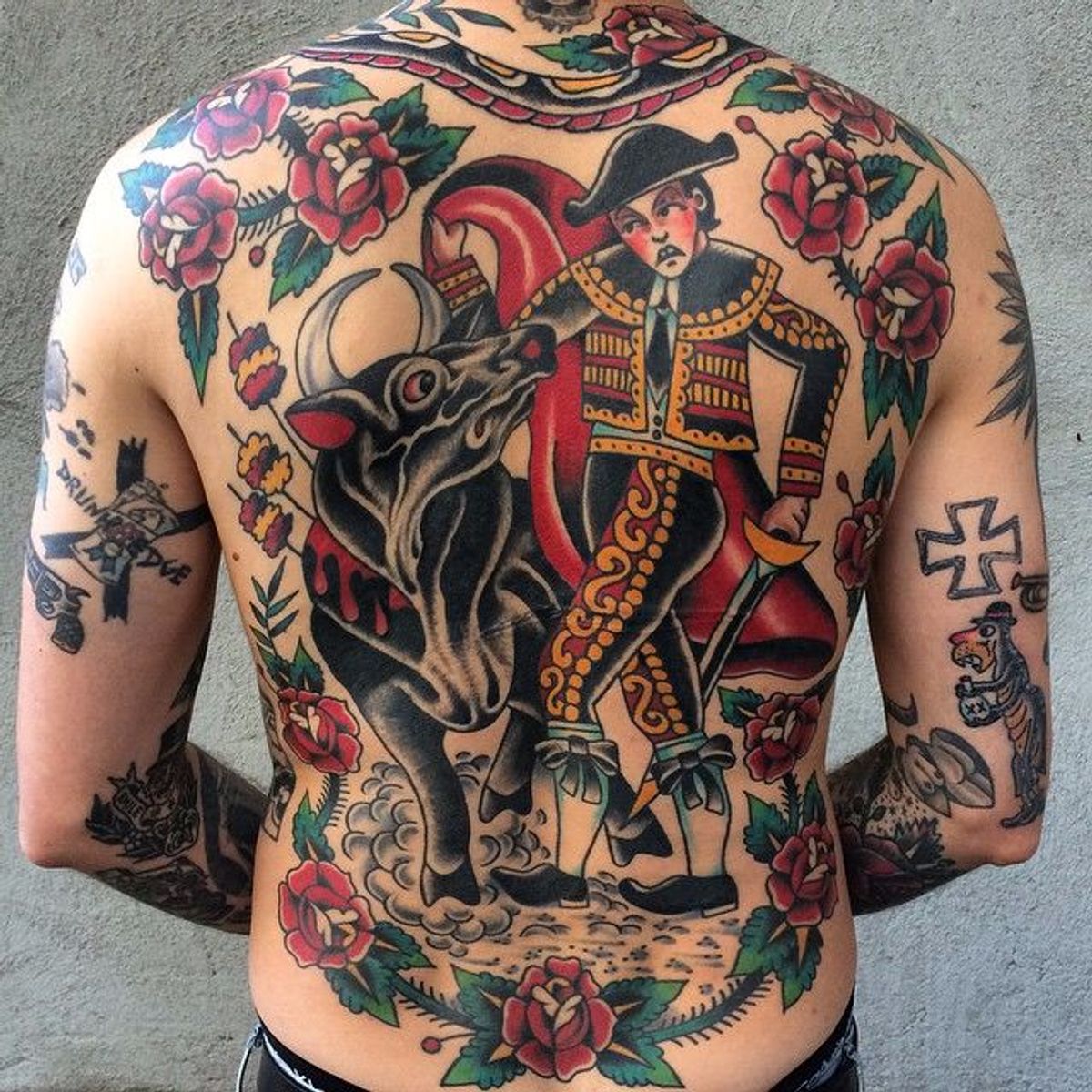 Tattoo uploaded by Robert Davies • Matador tattoo by Dan Santoro 