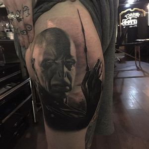 Voldemort Tattoo by Dan Molloy #Voldemort #HarryPotter #HarryPotterTattoos #DanMolloy