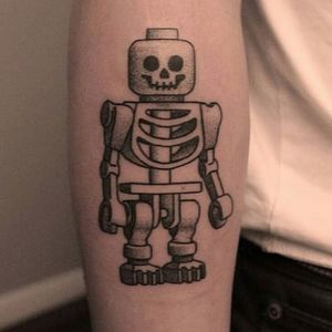 Skeleton. (via IG -black__ink__tattoo) #LegoTattoo #Lego #Legos #Skeleton