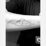 Single needle cloud formation tattoo on YouTuber, Julian Solomita. By Daniel Winter. #singleneedle #fineline #JulianSolomita #cloud #cloudformation #linework #DanielWinter