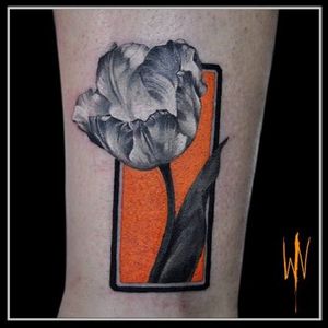 Neo LowBrow tattoo by William Nascimento #flower #orange #realism #WilliamNascimento #neolowbrow