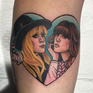 Stevie Nicks and Florence Welch tattoo by Clare Clarity. #neotraditional #portrait #FlorenceWelch #StevieNicks #ClareClarity