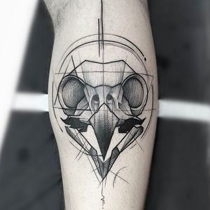 Bird Skull Chaotic Blackwork Tattoo by Frank Carrilho @FrankCarrilho #FrankCarrilhoTattoo #FrankCarrilho #Chaotic #Black #Blackwork #Bird #Skull