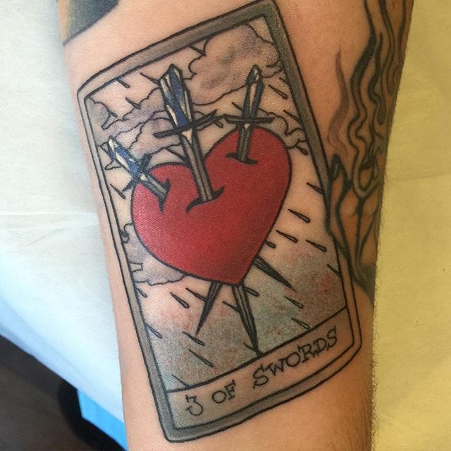 Tattoo uploaded by TattRotten  Tiny Three of Swords  Tattoodo