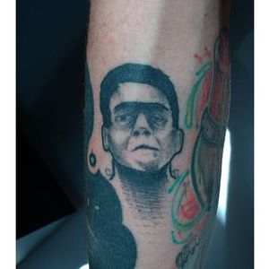 A more inconspicuous creature tattoo by Ian Klimpel #creaturetattoo #frankenstein #IanKlimpel