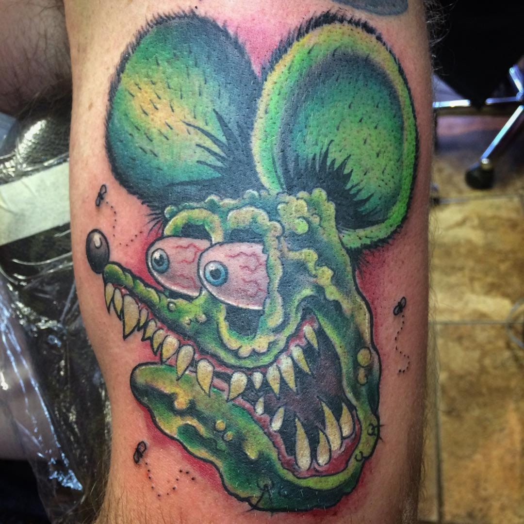 Tattoo Uploaded By Ross Howerton A Gruesome Rat Fink Head By Travis   Nodes 49vRKBYGv7 