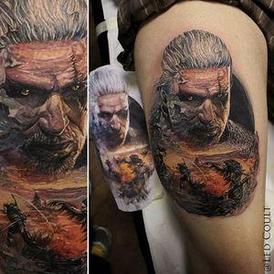 Witcher Tattoo by Led Coult #Witcher #TheWitcher #WitcherTattoo #GameTattoos #GamingTattoos #LedCoult