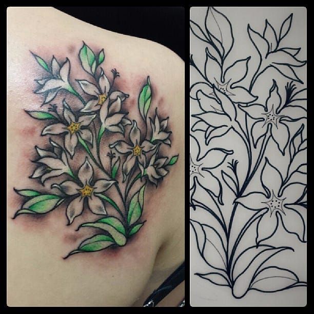 jasmine flower vine tattoo