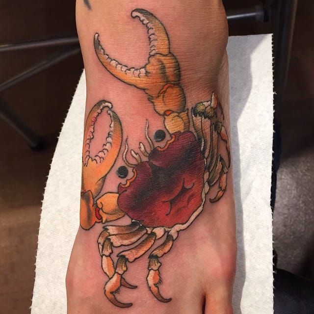 Tatuaje de cangrejo por Lango Oliveira #crab #japanesecrab #japanese #japaneseart #irezumi #LangoOliveira