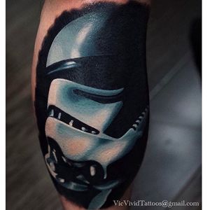 Incredible texture and values on this stormtrooper tattoo #VicVivid #realism #stormtrooper #StarWars