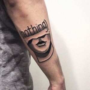 Nothing tattoo by Denis Marakhin #maradentattoo #black #blackwork #blackandgrey #oddtattoo #nothing #denismarakhin #maraden