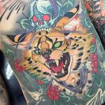 Serval Tattoo by Hamish Mclauchlan #serval #neotraditionalserval #neotraditionalanimal #animal #neotraditional #HamishMclauchlan
