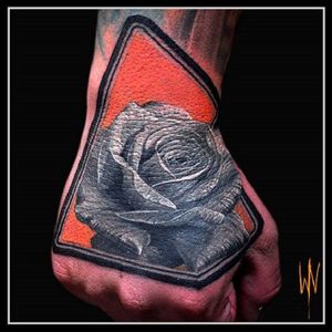 Neo LowBrow tattoo by William Nascimento  #rose #hand #orange #realism #WilliamNascimento #neolowbrow