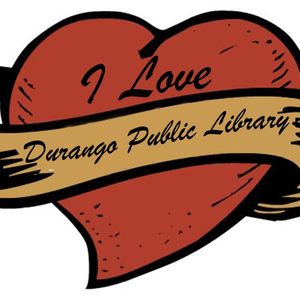 The logo for Durango Public Library's tattoo book recommendation event. #bookrecommendations #DurangoPublicLibrary #librarians #literature #tattoopromotion