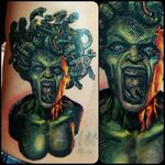 Badass Medusa tattoo by Justin Buduo. #realism #colorrealism #JustinBuduo #portrait #Medusa