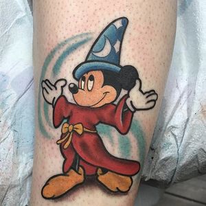 Color Fantasia Mickey by Granger #Granger #traditional #color #Fantasia #MickeyMouse #disney #tattoooftheday