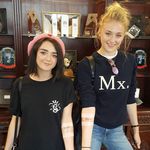 Maisie Williams and Sophie Turner showing off their matching "07.08.09" tattoos-the dates they found out they had been cast in Game of Thrones via instagram kat_paine13 #katpaine #MaisieWilliams #sophieturner #gameofthrones #matchingtattoos