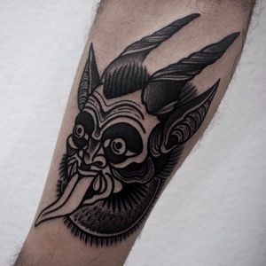 Devil Tattoo by Moises Jimenez @thecrocodile666 #MoisesJimeneztattoo #Black #Blackwork #Blacktattoo #Devil