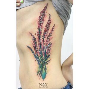 Lavender tattoo by Matty Nox #MattyNox #watercolor #lavender