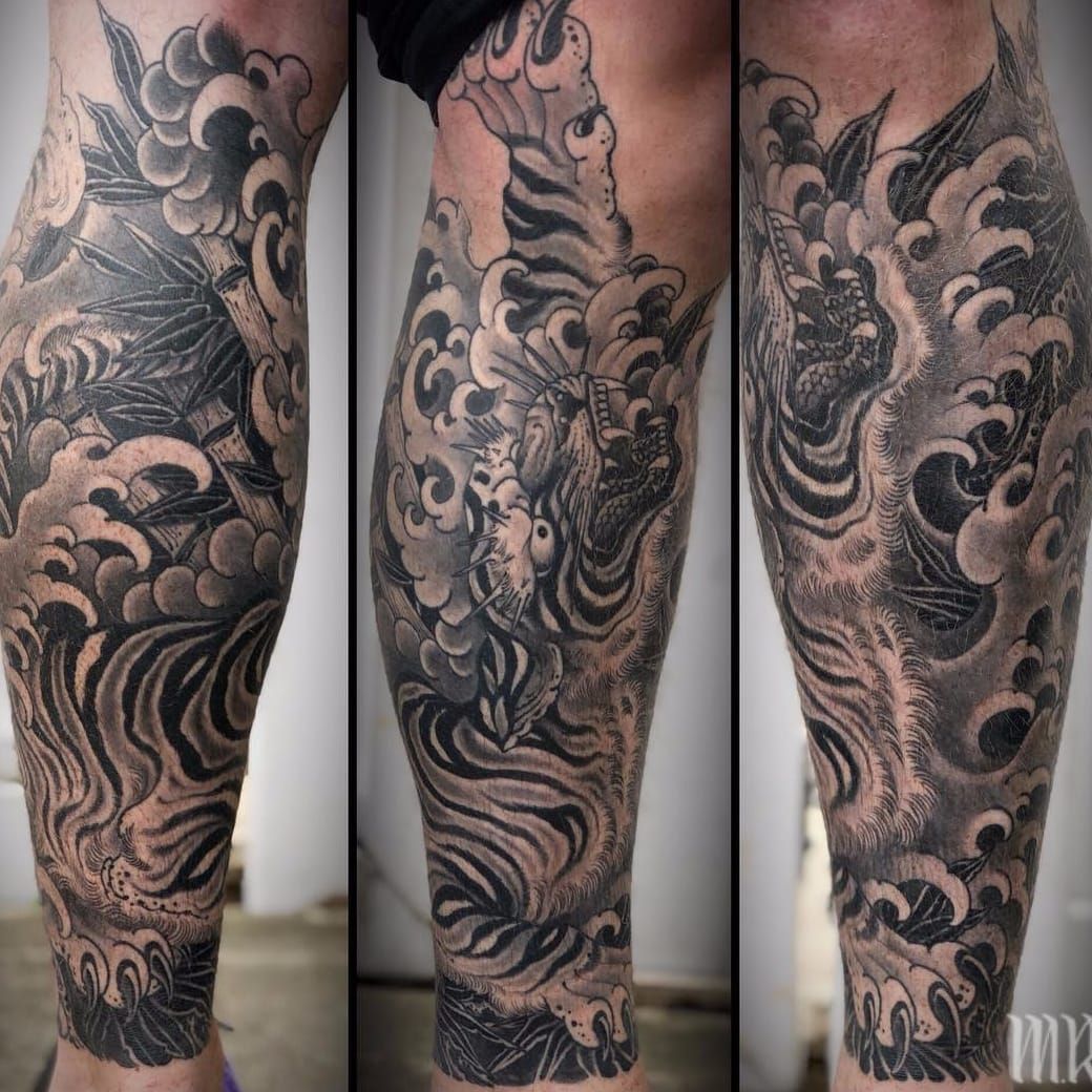 Tattoo uploaded by Tattoodo  Hannya leg tattoo by japanese ink  japaneseink hannya tiger leg irezumi  Tattoodo