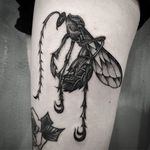 Wasp Tattoo by Aru Tattoo #wasp #insect #bug #blackworkinsect #blackinsect #creatures #Aru #AruTattoo