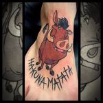 Pumba tattoo by @thadart on Instagram. #pumba #lionking #disney #waltdisney #film #movie #animated #lion #animal
