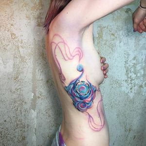 Abstract tattoo by Petra Hlaváčková #PetraHlaváčková #flower #shape #flowing #abstract
