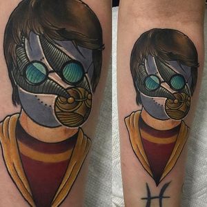 Harry Potter Tattoo by Jay Joree #HarryPotter #faceless #neotraditional #JayJoree