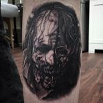 Walking Dead zombie tattoo by Shane Murphy. #blackandgrey #realism #horror #zombie #TheWalkingDead #ShaneMurphy