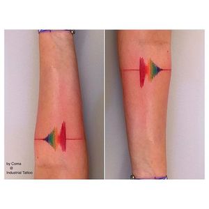 Rainbow tattoo by Coma Stein. #soundwave #rainbow #lgbt #love #positivity