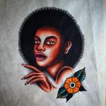 Afro Babe by Jeroen Gardenier (via IG-jeroengardenier) #flashfriday #flash #flashart #ladyhead #traditional #color #afro #JeroenGardenier