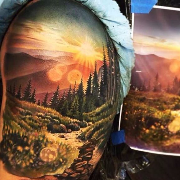 Sessions 1  4 Realistic Sun tattoo Done by Jason Longtin Deluxe Tattoo  Chicago IL  rtattoos