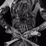 Blackwork Kali Tattoo by Alexander Grim #BlackworkKali #Kali #KaliTattoo #BlackworkTattoos #Hindu #HinduTattoos #AlexanderGrim
