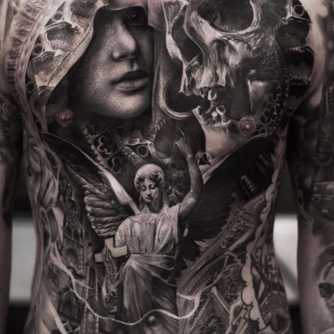Gothic Angel tattoo men at theYoucom