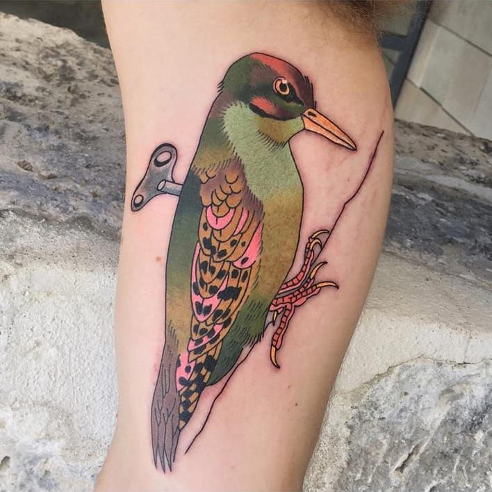 Tattoo tagged with woodpecker hand neotrad  inkedappcom
