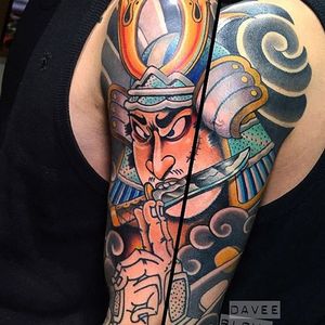 Samurai Tattoo by Davee Blows #Samurai #NewSchool #JapaneseTattoo #NewSchoolJapanese #NewSchoolTattoos #daveeblows
