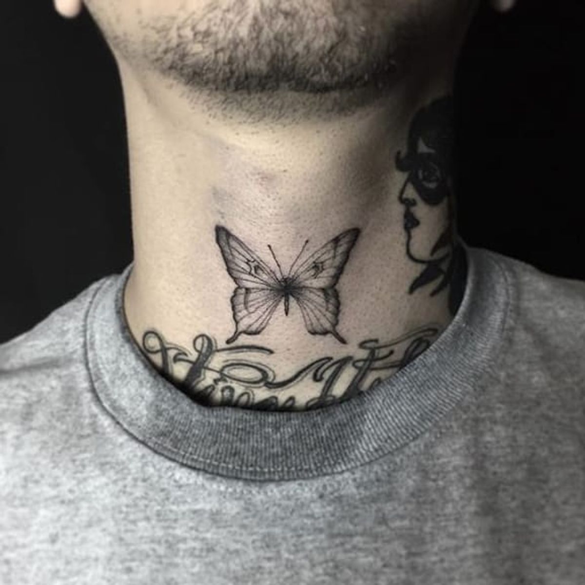 Tattoo uploaded by Ross Howerton • Beautiful black and grey butterfly ...