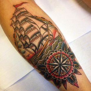 Ship Tattoo by Lewis Parkin