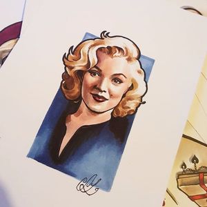 Marilyn Monroe illustration by Sophie Lewis. #neotraditional #illustration #SophieLewis #MarilynMonroe
