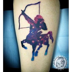 Tattoo by Sorry Mama Tattoo #Galaxy #Sagittarius #zodiac #zodiacsign