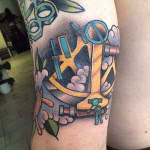 Sextant Tattoo, unknown artist #sextant #nauticaltattoos #sailortattoos