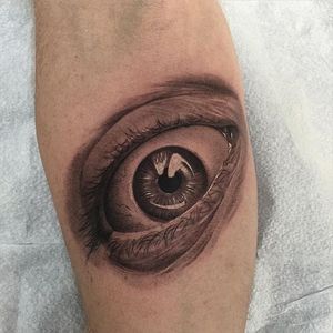 Detailed eye tattoo by Jamie Mahood. #blackandgrey #realism #JamieMahood #eye #eyeball #realistic
