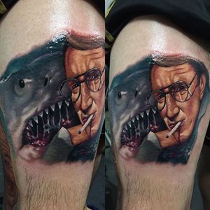 Jaws Tattoo #Jaws #colorportrait #colorrealism #AudieFulferJr