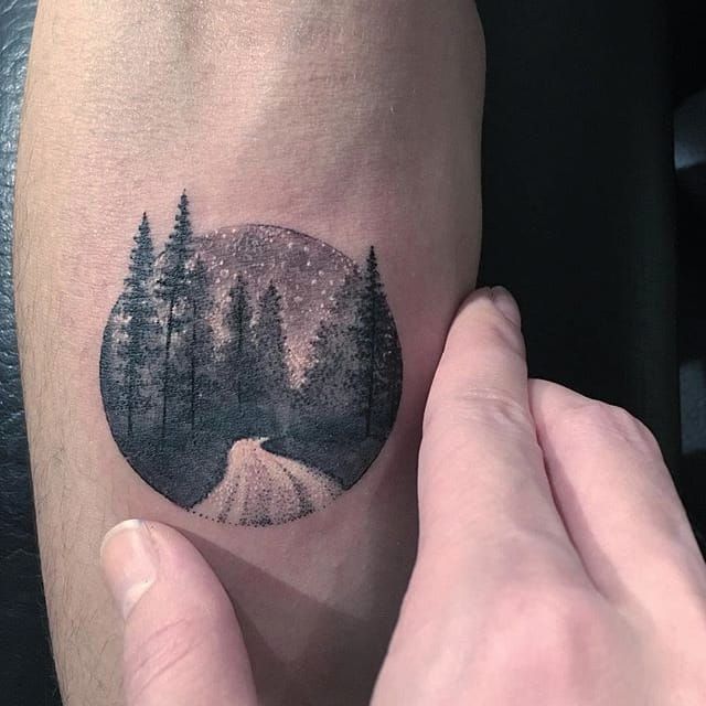 Little Tattoos  Forest circle tattoo on the inner wrist Tattoo