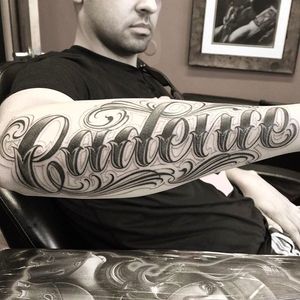 Cadence Lettering Tattoo by Orks One via @Orks_Tattoos #OrksTattoos #OrksOne #Lettering #Script #Cadence #LosAngeles