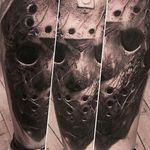 Jason Voorhees' hockey mask by David Jorquera. #blackandgrey #realism #surrealism #horror #creepy #DavidJorquera #hockeymask #mask #JasonVoorhees #FridayThe13th
