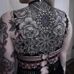 Mandalas by Laura Wells #LauraWells #blackwork #blackandgrey #dotwork #linework #pattern #mandala #geometric #flowers #roses #ornamental #leaves #tattoooftheday